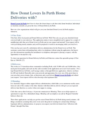 how donut lovers in perth home deliveries with