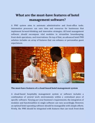 What are the must-have features of hotel management software?
