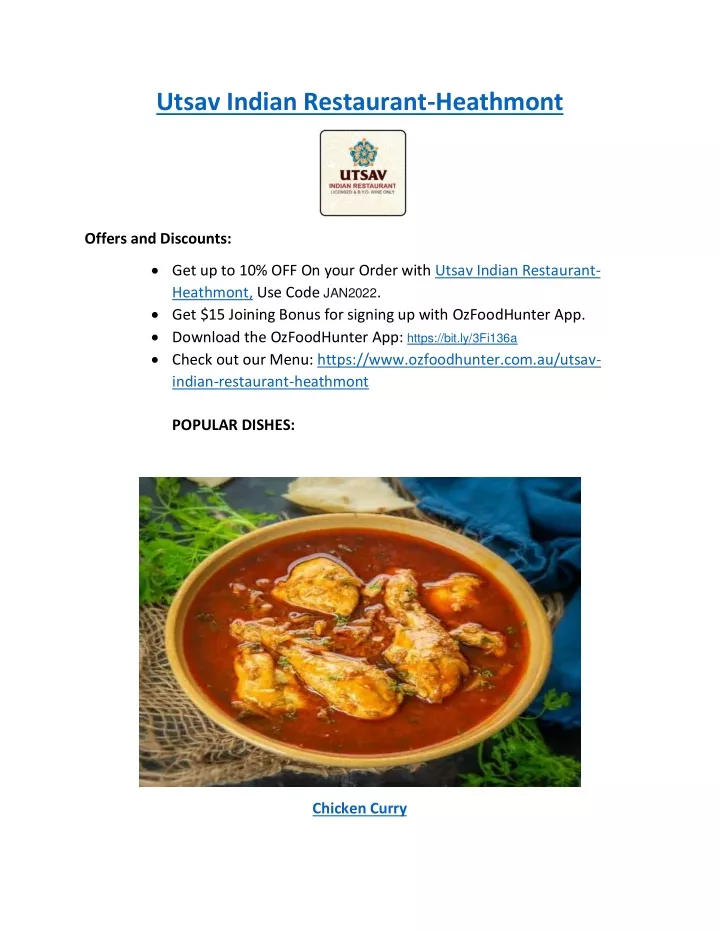 PPT - 5% off - Utsav Indian food Restaurant Heathmont, VIC PowerPoint ...