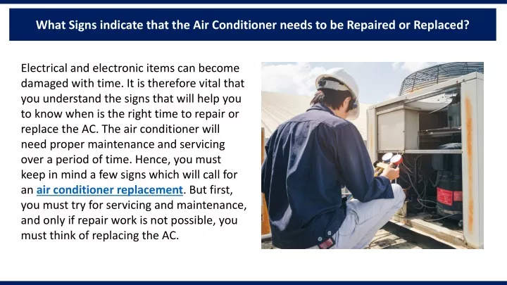 what signs indicate that the air conditioner