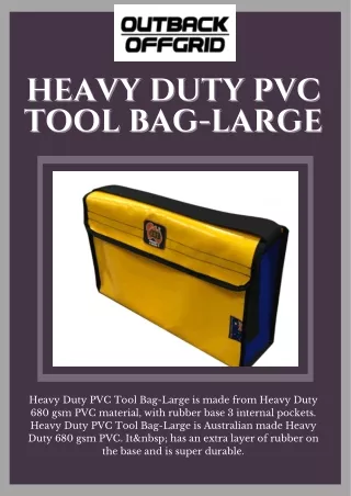Australian Made Heavy Duty PVC Tool Bag - Outback Offgrid