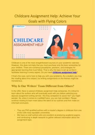 c childcare assignment help hildcare assignment