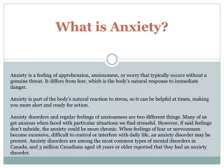 What is Anxiety