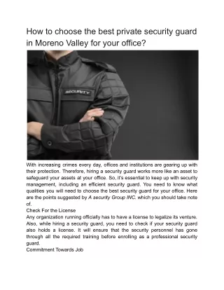 how to choose the best private security guard