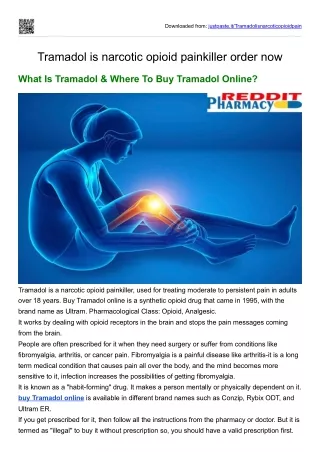 Tramadol is narcotic opioid painkiller order now