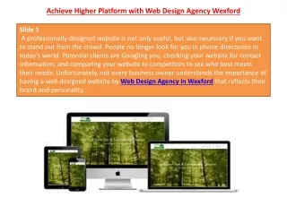 Achieve Higher Platform with Web Design Agency Wexford