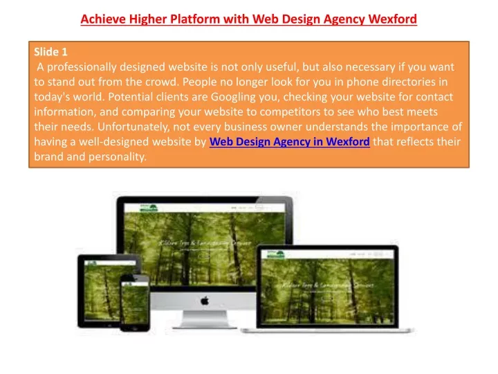 achieve higher platform with web design agency wexford