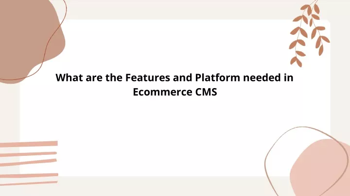 what are the features and platform needed in ecommerce cms