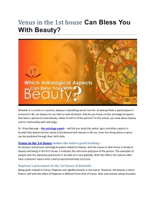 venus in the 1st house can bless you with beauty