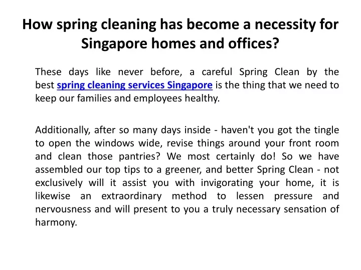 how spring cleaning has become a necessity for singapore homes and offices