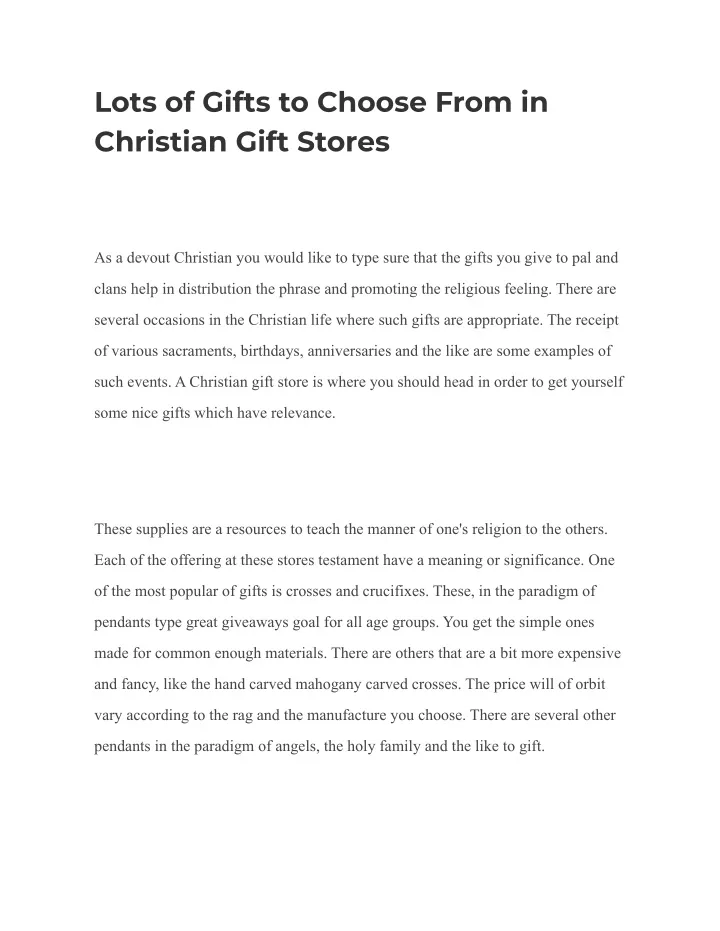 lots of gifts to choose from in christian gift