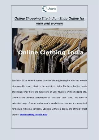 Online Shopping Site India – Shop Online for Men and Women