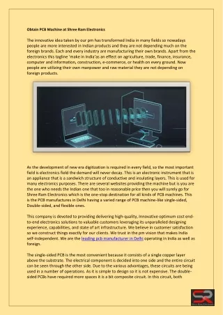 obtain pcb machine at shree ram electronics