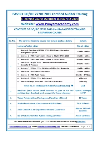 pas953 iso iec 27701 2019 certified auditor