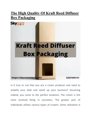 The High Quality Of Kraft Reed Diffuser Box Packaging