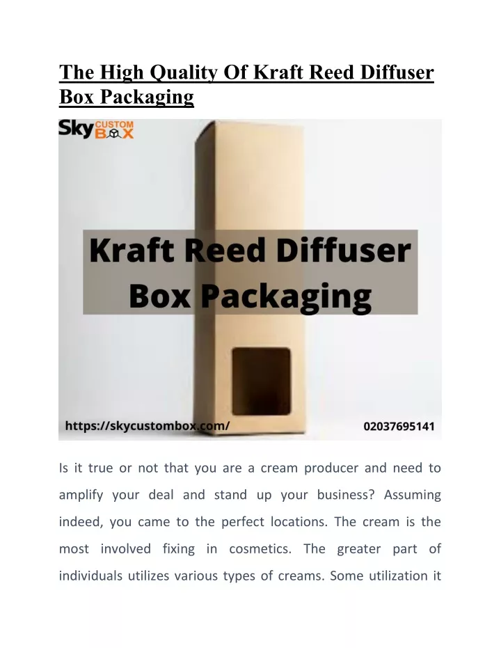 the high quality of kraft reed diffuser