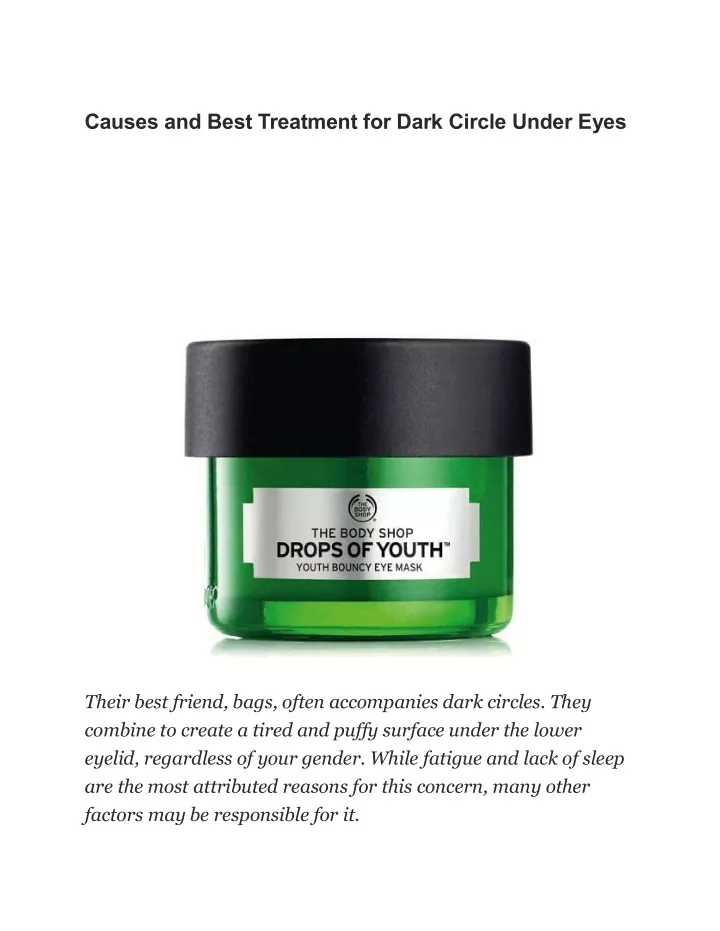 causes and best treatment for dark circle under