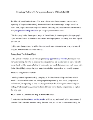 everything to know to paraphrase a resource