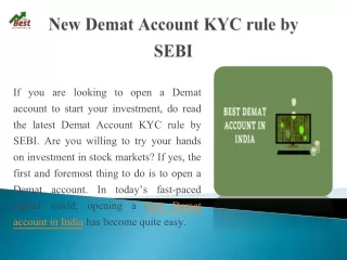 if you are looking to open a demat account