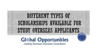 different types of scholarships available for study overseas applicants