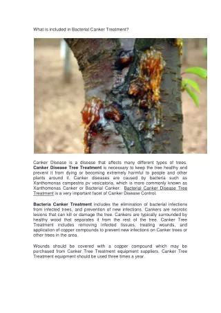 what is included in bacterial canker treatment