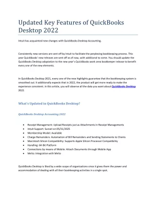 updated key features of quickbooks desktop 2022