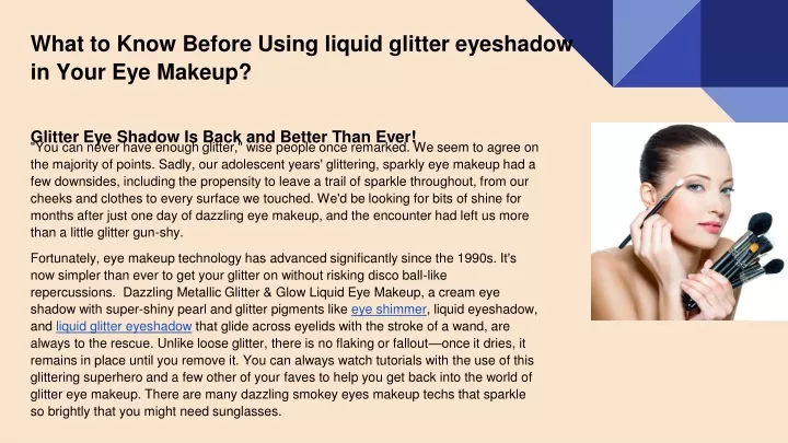 what to know before using liquid glitter eyeshadow in your eye makeup