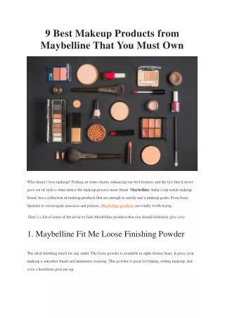 9 Best Makeup Products from Maybelline That You Must Own