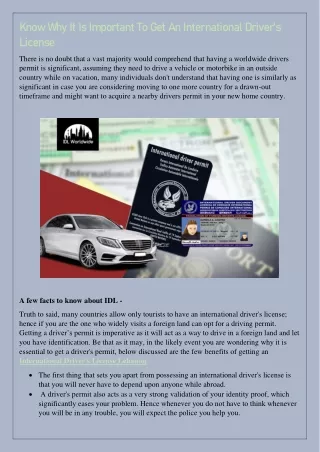 know why it is important to get an international