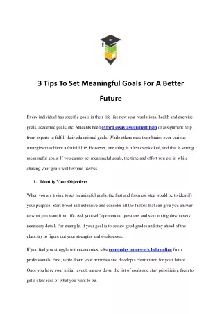 3 tips to set meaningful goals for a better