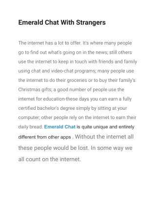emerald chat with strangers