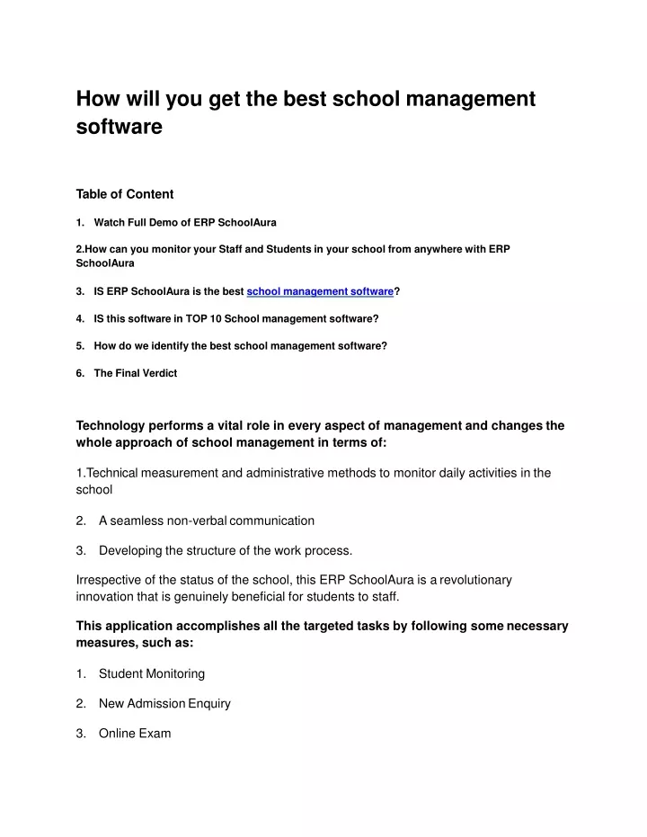 how will you get the best school management