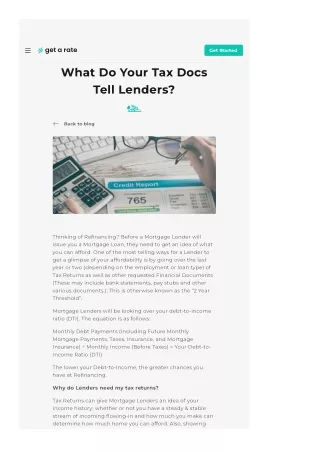 What Do Your Tax Docs Tell Lenders?