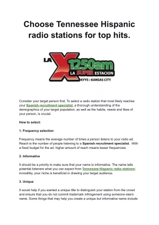 Choose Tennessee Hispanic radio stations for top hits