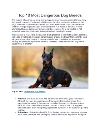 top 10 most dangerous dog breeds
