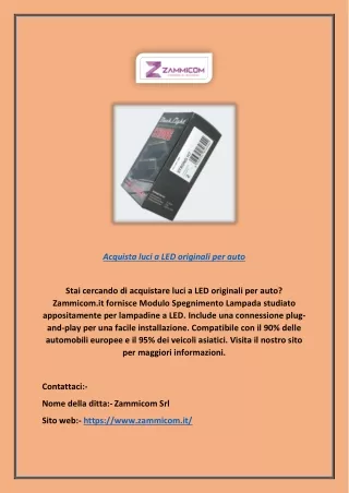 Acquista luci a LED originali per auto | Zammicom.it