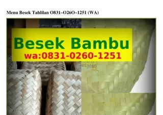 menu besek tahlilan o831 o26o 1251 wa