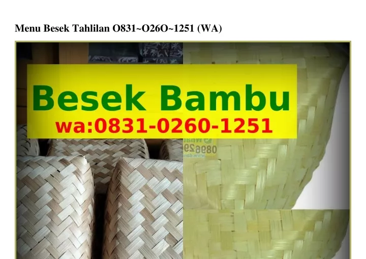 menu besek tahlilan o831 o26o 1251 wa