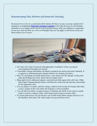 housekeeping tips kitchen and domestic cleaning