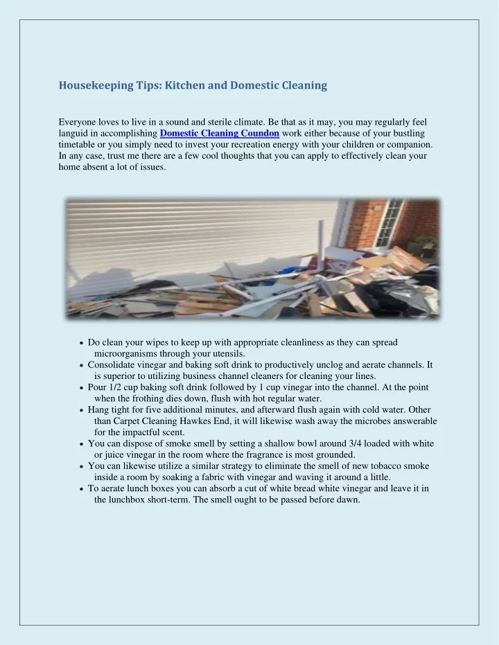 housekeeping tips kitchen and domestic cleaning