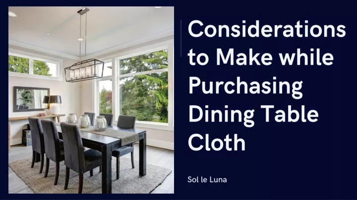 considerations to make while purchasing dining