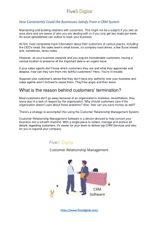how consistently could the businesses satisfy