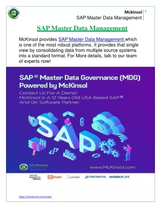 SAP Master Data Management