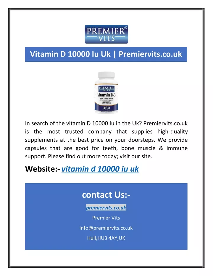 vitamin d 10000 iu uk premiervits co uk