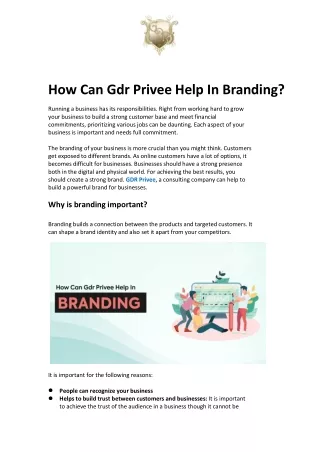 How Can Gdr Privee Help In Branding?