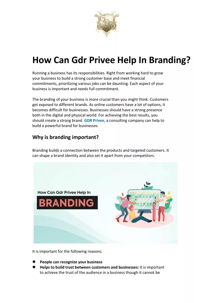 how can gdr privee help in branding