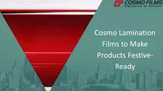 Thermal Lamination Films South Africa | Cosmo Films