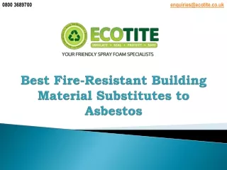 best fire resistant building material substitutes to asbestos
