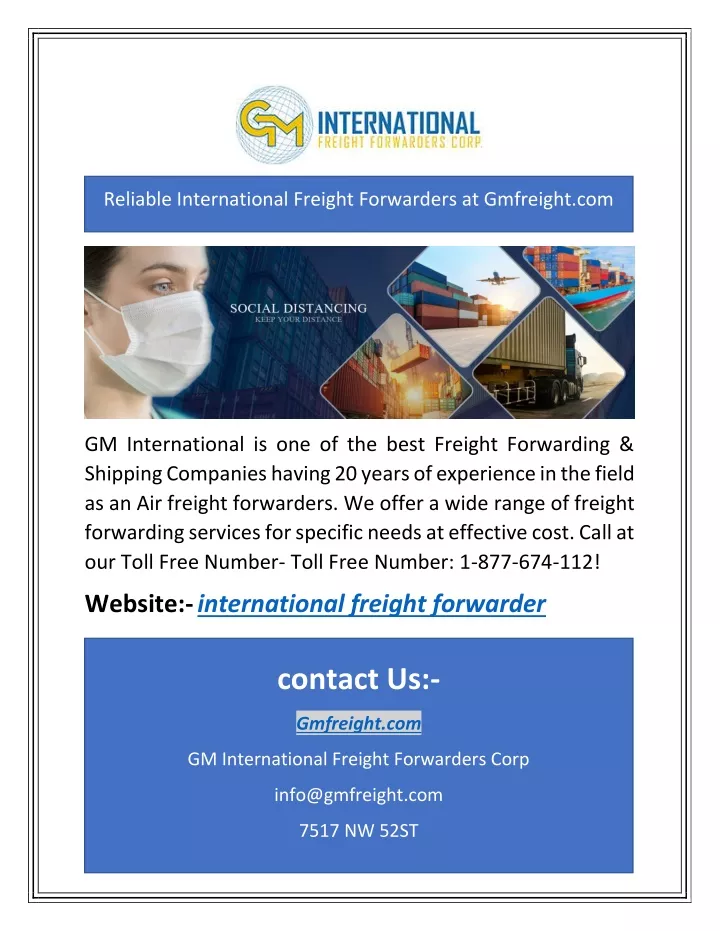 reliable international freight forwarders