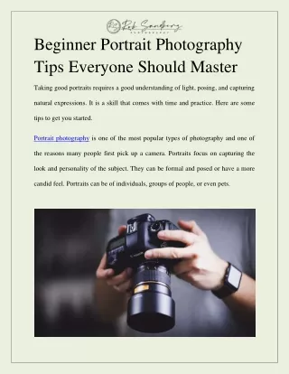 Beginner Portrait Photography Tips Everyone Should Master